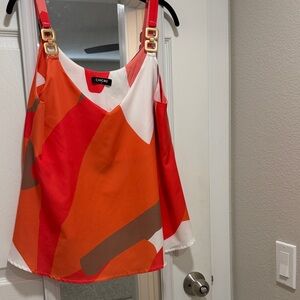 Chic Vibrant Orange and Red Camisole